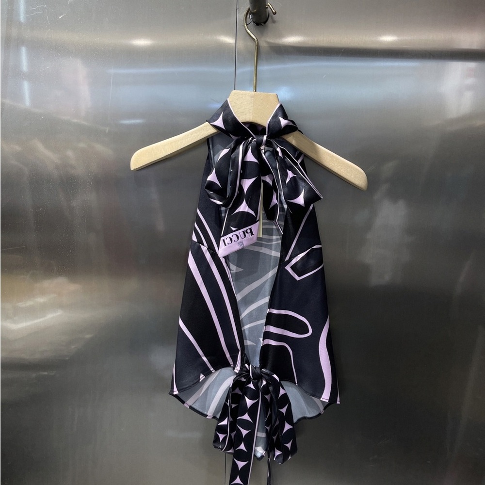 Emilio Pucci Purple Halter Top: Y2K-Style, Backless and Off-the-Shoulder, Sexy - Picture 2 of 2